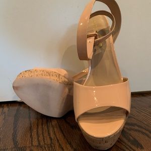 Cork block heeled sandals